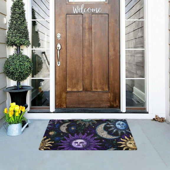 Moon Star Sun with Faces Doormats Welcome Mats Gate Pads Entryway Outdoor 32" x 20"