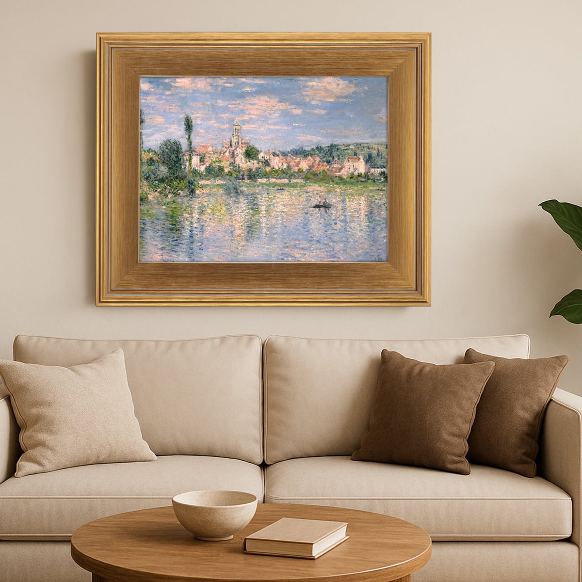 Cardinali Plein Aire Gold 18x24" Open Back Frames for Canvas Art - Box of 4, 3" Wide Moulding w/ Raised Edge - No Glass or Backing - 1/2" Rabbet Depth- Timeless Picture Frame for Canvas - Made in USA