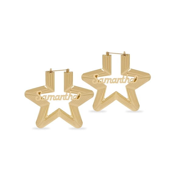 Personalized Script Name Bamboo Earrings