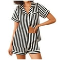 thumbnail image 2 of Women's Two Piece Outfits For Women Short Sleeve V Neck Shorts Set, 2 of 2