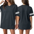 thumbnail image 2 of HAJWOH Jersey T Shirts for Women Plain Football Tops Athletic Shirts Practice Sports Uniforms Outfits Gray XXL, 2 of 5