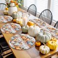 thumbnail image 3 of Fall Round Placemats Set of 4 Autumn Orange Pumpkin Place Mats Thanksgiving Woven Placemat Maple Leaves Plaid Circle Braided Table Mat for Kitchen Dining Table Autumn Party Home Decor 15 Inch, 3 of 9