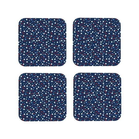 

Tideii Colorful Stars for Leather Coasters 4 Pieces Anti-fouling and Anti-scalding Decorative Coasters Suitable for Restaurants Kitchens Coffee Shops-Square