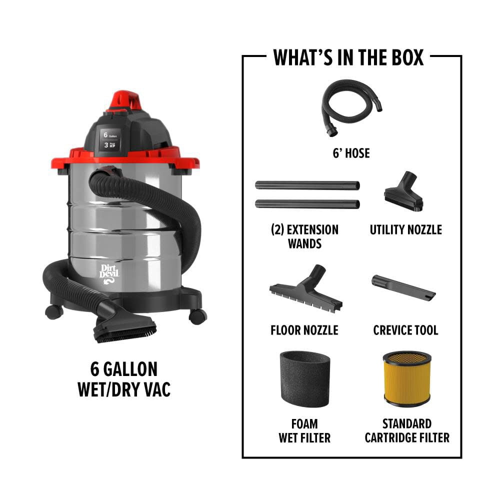Dirt Devil 6 Gallon Wet/dry Vacuum Cleaner