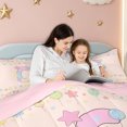 thumbnail image 4 of meiyoeat Pastel Balloon Letter C Print Full Size Bedding Sets for Boys Girls, Birthday Party Full Size Bed in a Bag, Pink Reversible, 7pcs, 4 of 6