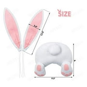 Puloru Easter Rabbit Garland Floral Hanging Cartoon Multicolor Rattan Hoop
