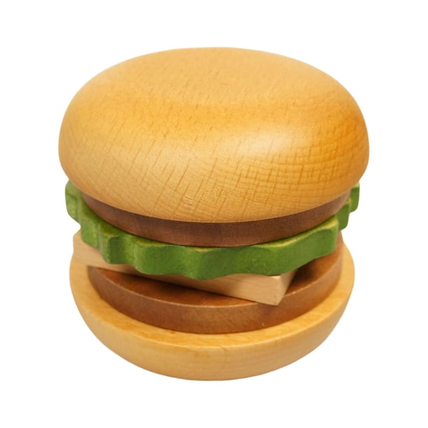 Juego de posavasos de hamburguesa de madera portátil para accesorios de fotografía de regalo de inauguración de la casa
