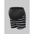 thumbnail image 3 of Women'S Maternity Shorts over Belly Pregnancy Lounge Workout Running Pajama Sleep Shorts with Pockets Black & White L, 3 of 6