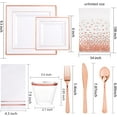 thumbnail image 2 of 176Pcs Rose Gold Disposable Plates-Rose Gold Square Plastic Plates - Rose Gold Plates and Napkins Party Supplies -Pink Plastic Plates for 25Guests for Party&Wedding&Mother's Day, 2 of 14