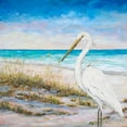 thumbnail image 2 of DeRice, Julie 12x12 Gold Ornate Wood Framed with Double Matting Museum Art Print Titled - Egret on the Beach, 2 of 4