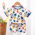 thumbnail image 2 of TOWED22 Newborn Infant Toddler Baby Boy Clothes 2pcs Dinosaur Truck Print Round Neck Short Sleeve Shirt Elastic Shorts Outfits(Blue,4-5 Y), 2 of 4
