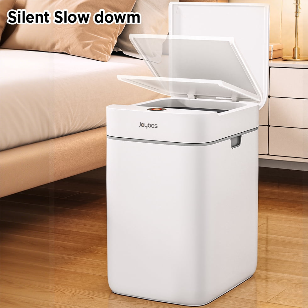 Joybos Automatic Sensor Garbage Cans, Bathroom 8.5L  Trash Can with Lid, Small Waste Baskets, White