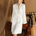 thumbnail image 4 of Gifts for Mom Cotton Robes for Women Fluffy Women's Nightgowns & Sleepshirts Oversize Length Women's Sleepwear House Womens Robe White, 4 of 9
