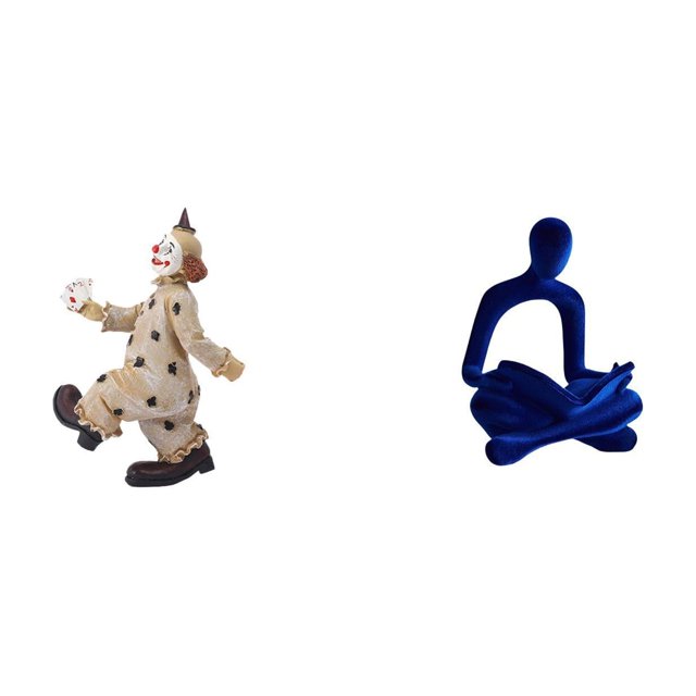 Colección de estatuas de payasos con forma humana. Adorno de mesa auxiliar para vitrina, comedor o cualquier espacio. Arte abstracto y versátil para e