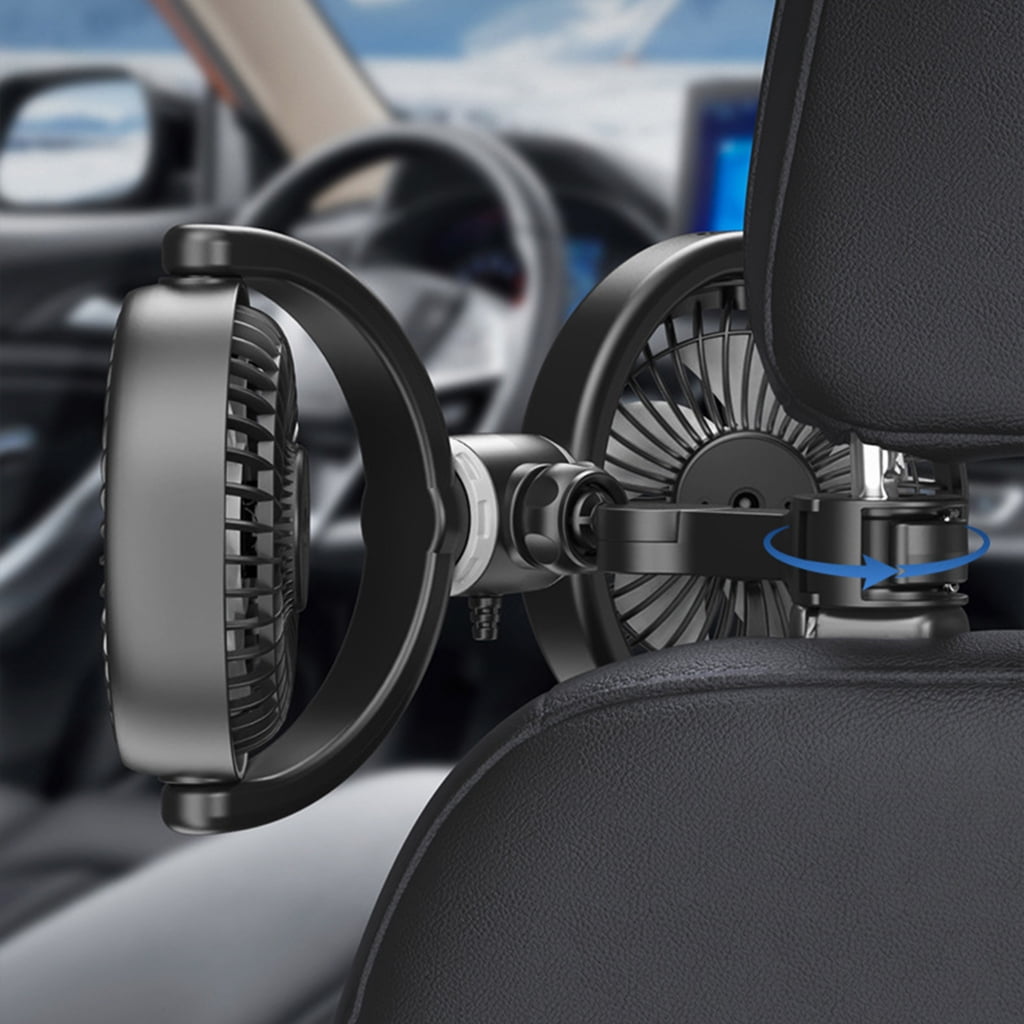 CIYISON Two USB Fan for Car Back Seat with Three Speed Setting and Rotatable Neck Cool