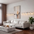 thumbnail image 3 of Deyidn 44.5" Modern 5-Light Chrome Bathroom Vanity Light - Dimmable Bathroom Transitional Fixture with Crystal Glass Shades, 3 of 9