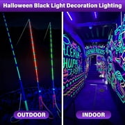 UKLL-Rechargeable Black Light Battery Powered Blacklight Cordless UV Black Lights for Halloween Glow Party Painting Night Fishing Cabinet and Display - (1 Pack)