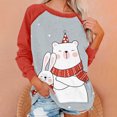 thumbnail image 1 of Chandail en Molleton de Noël pour Femmes 2023 Mode Imprimé de Noël Manches Longues Blouse Col Rond Chandail Décontracté Hauts Chandails en Molleton en Liquidation, 1 of 4