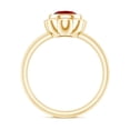 thumbnail image 2 of Rosec Jewels Certified 1 Carat Lab Grown Ruby Engagement Ring (AAAA Quality) - Bezel Set Ruby Flower Ring - with Jewelry Box, 18K Yellow Gold, US 7.00, 2 of 8