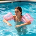 thumbnail image 7 of BingTong Striped Glitter Inflatable Swim Arm Floaties, Transparent Sequins Swimming Arm Bands, Buoyancy Water Float Sleeves for Kids Adults Pool Beach Water Play Pink, 7 of 7