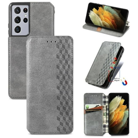 

Case for Samsung Galaxy S21 Ultra Flip Cover Wallet Function Leather Case Fashion Design Exquisite Business