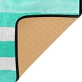 thumbnail image 4 of Mint Green Stripes Pattern Soft Polyester Area Rug 31''x20'', Non Slip, Memory Foam, Water Absorbent, 4 of 7