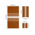 thumbnail image 4 of Burnt Orange Beige Striped Towel Set of 3, Soft Microfiber Bath Towels, Hand Towel, Washcloths, Modern Farmhouse Retro Lines Quick-Dry Absorbent Towels for Bathroom Kitchen Hotel Beach Gym Spa, 4 of 7