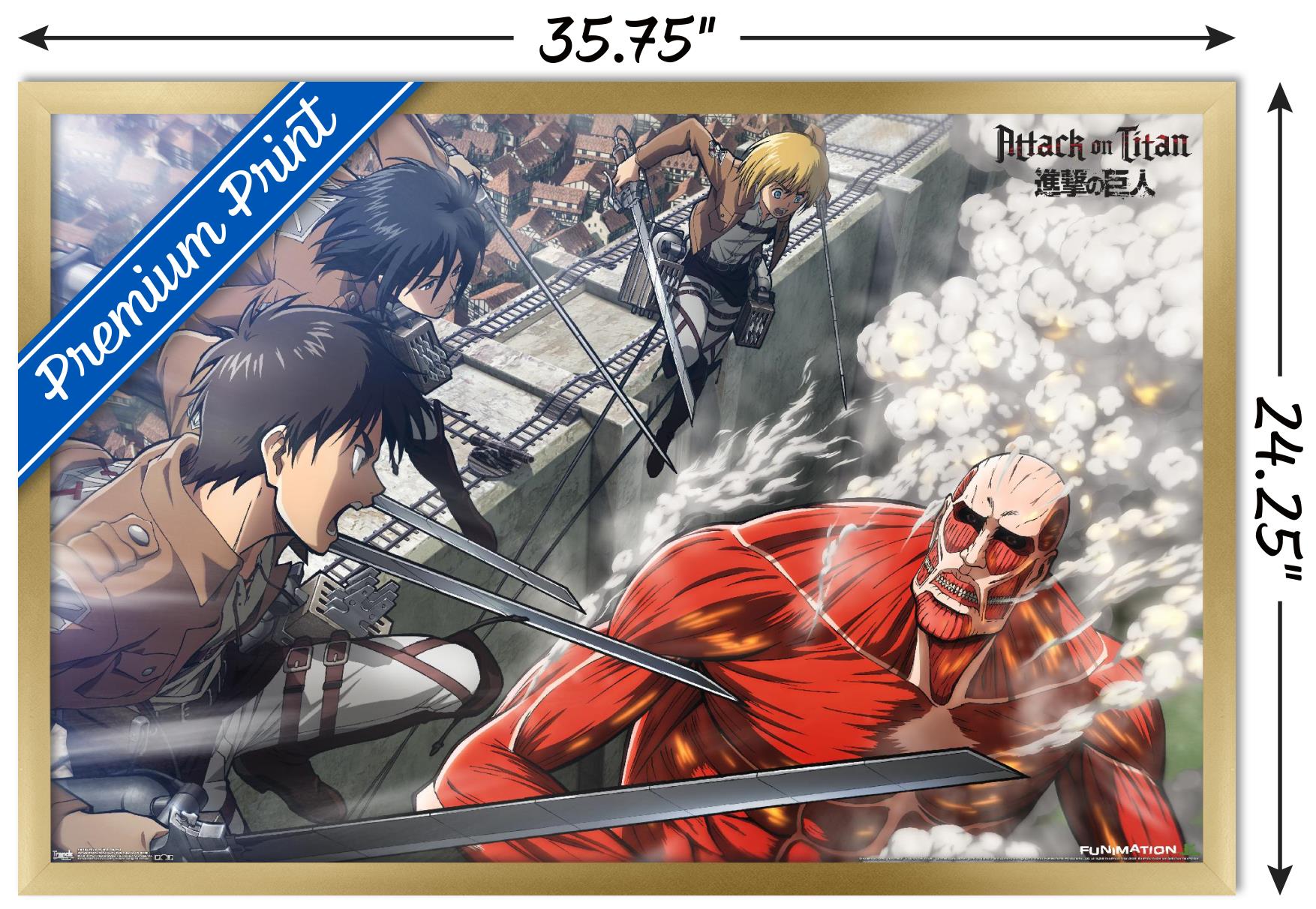 Attack on Titan - Battle Wall Poster, 22.375" x 34", Framed