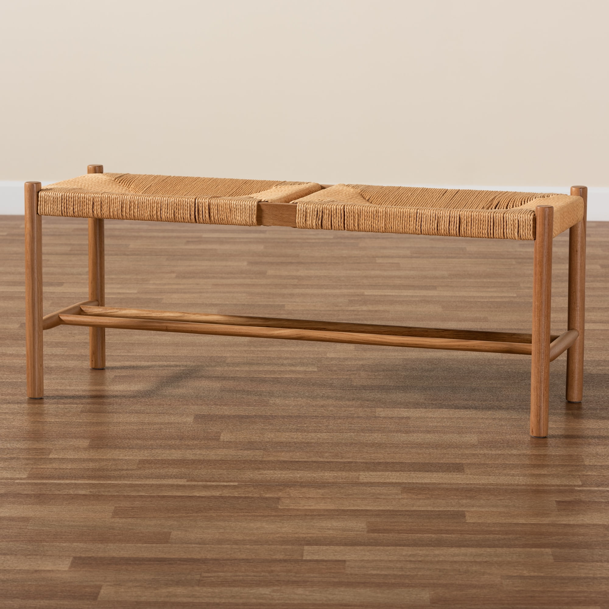 Baxton Studio Saura Upholstered & Storage Bench, Natural