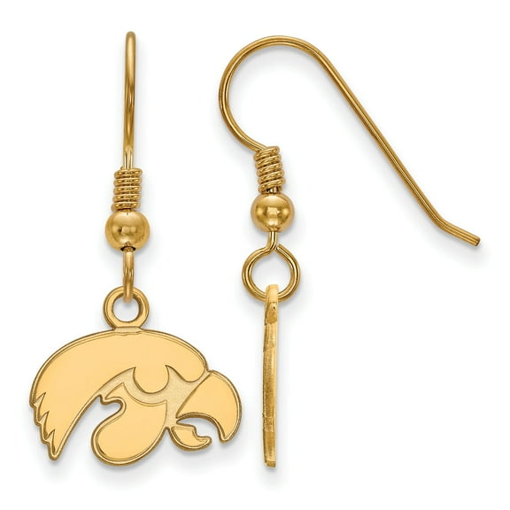 Women's Iowa Hawkeyes Gold Plated XS Dangle Earrings