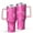 Pink Ribbon Pattern-1, variant on Pink Breast Cancer Awareness Pattern Tumbler with Handle and Lid,40oz Double Wall Vacuum Insulated Tumbler,Cups Gift for Women and Men