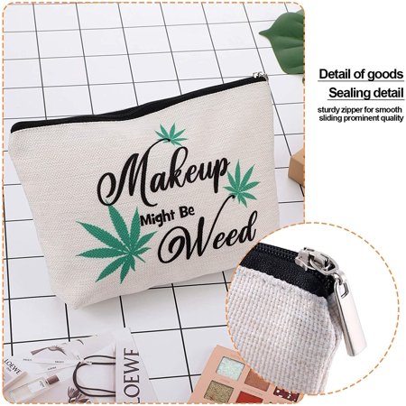 6 Pieces Funny Weed Leaf Cosmetic Bag Might Be Makeup Bag Multipurpose Makeup Case With Zipper Canvas Bag Travel Toiletry Pouch For Women Friend Walmart Canada