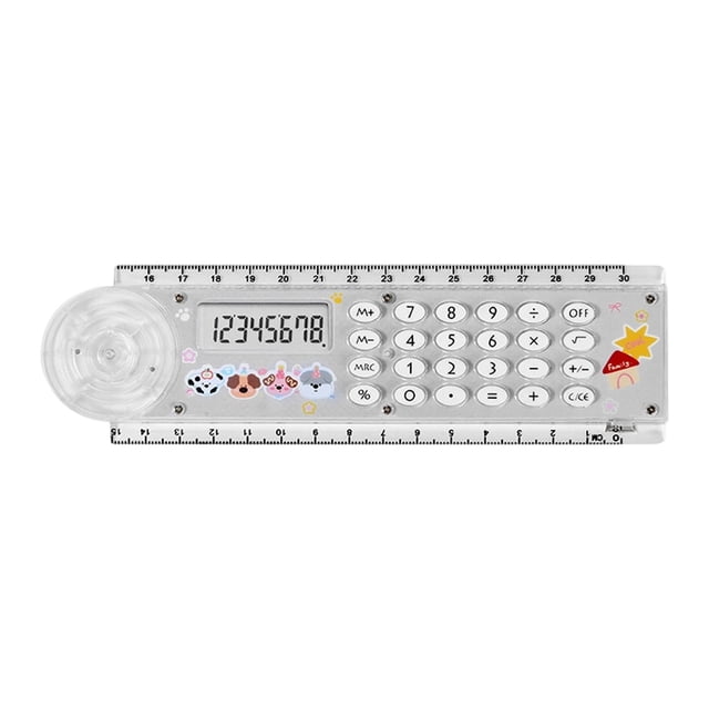 Yhmxh Ruler Calculator 2 In 1 Portable MultiFunctional 8Digit Calculator With Straight Ruler For School Office HomeStudent Daily Use Stationery Supplies Office Supplies Dorm Room Essentials