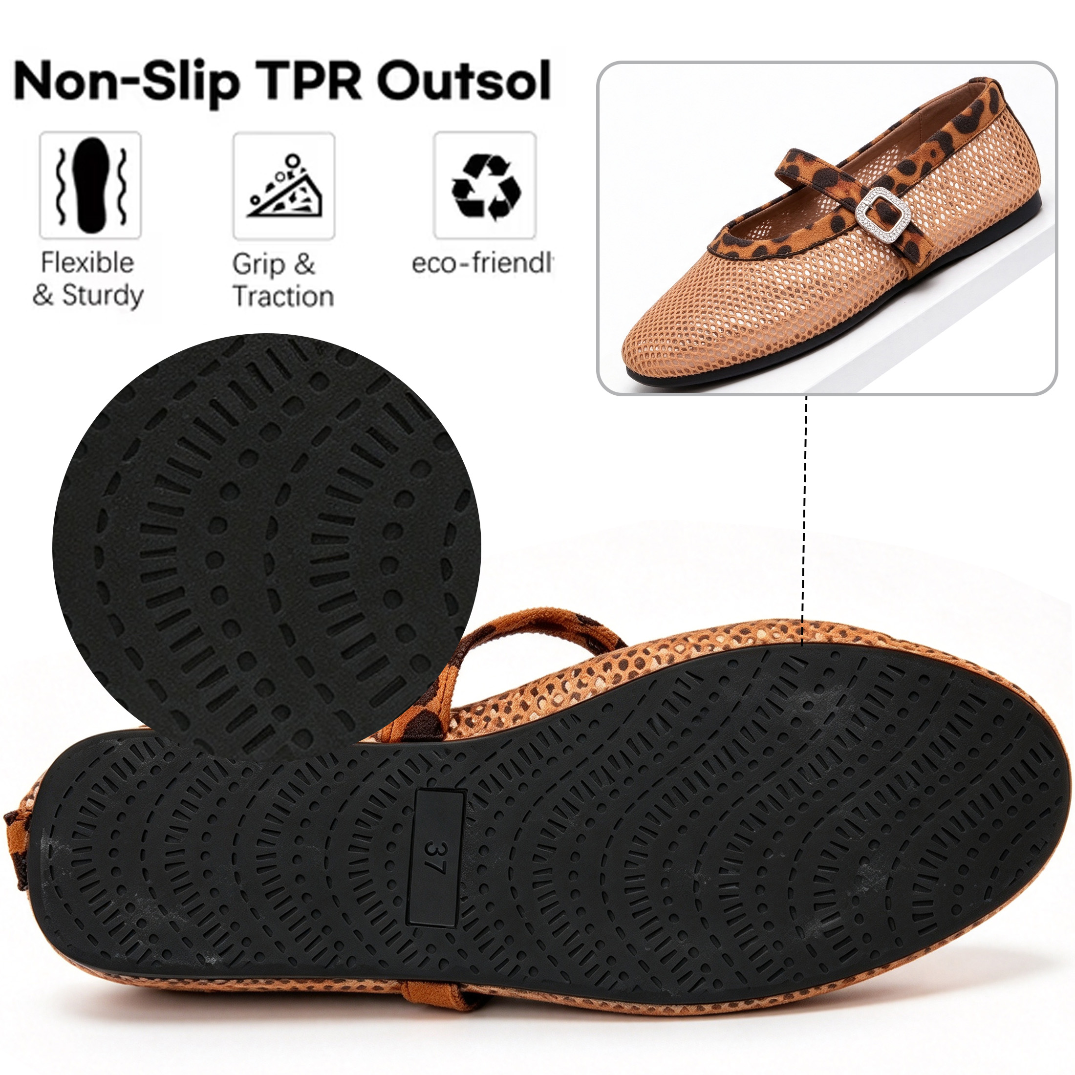 BERANMEY Women's Breathable Mesh Ballet Flats photo 5