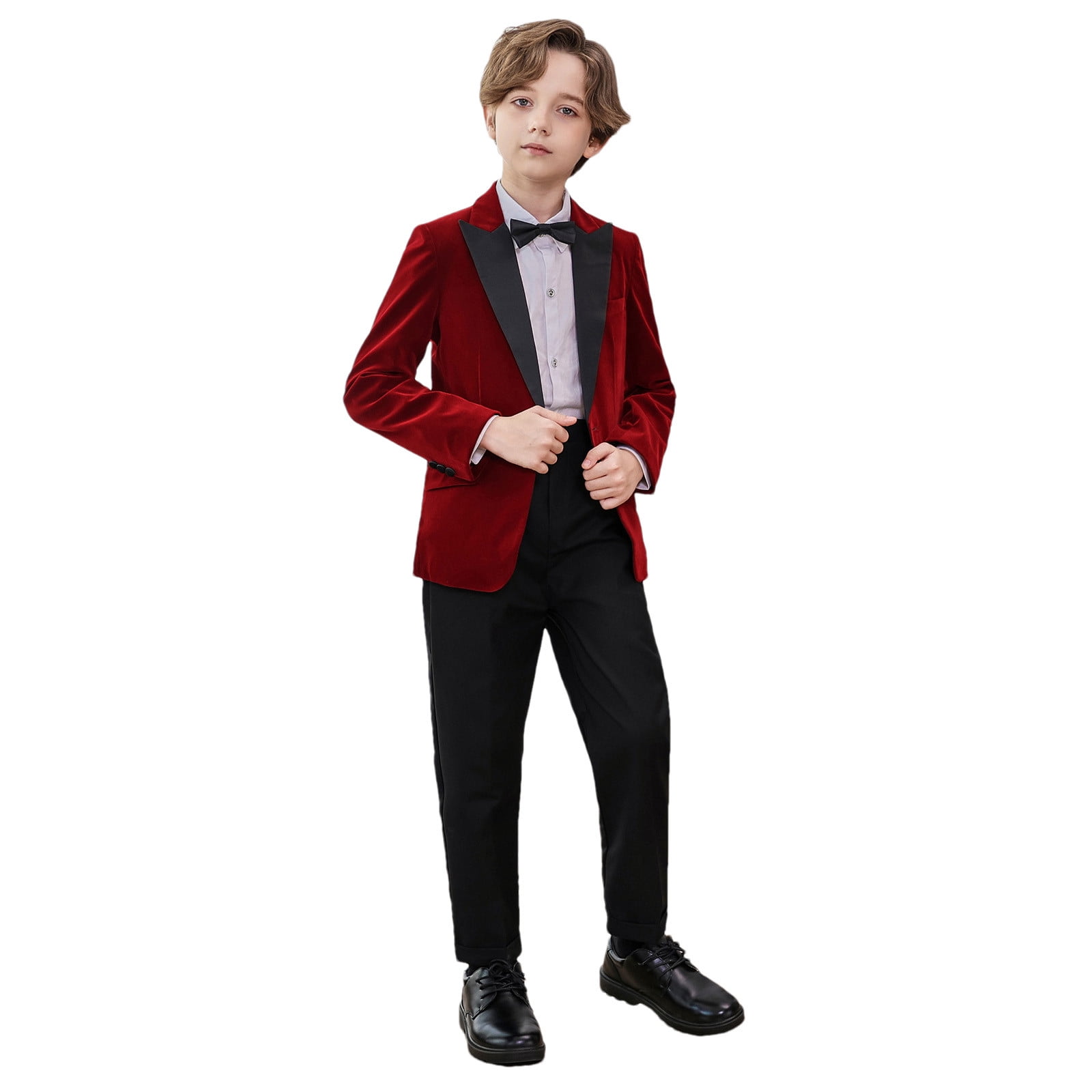 4 Piece Suits for Boys Formal Slim Fit Suit Set Wedding Ring Bearer Outfits Kids Tuxedo Suit First Communion Outfits