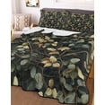 thumbnail image 3 of Quilts Full Size, Branches Green Leaves Soft Comforter Bedding Set for Bed, Vintage Botanical Forest Lightweight Quilted Bedspread with Pillow Cover(2 Pieces) for All Season, 78x90 Inch, 3 of 6