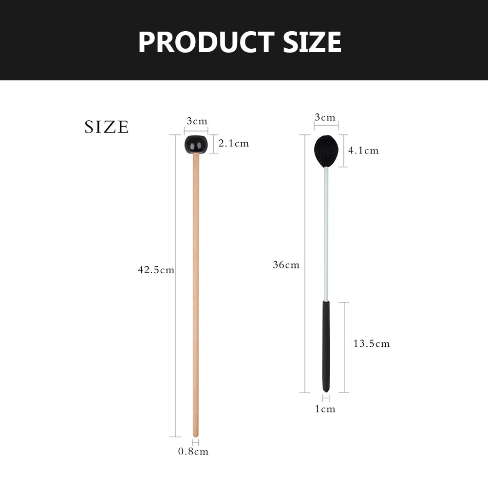 LABSERRON 2Pairs Rubber Marimba Hammer Percussion Sticks Assorted Color for Instrument Use