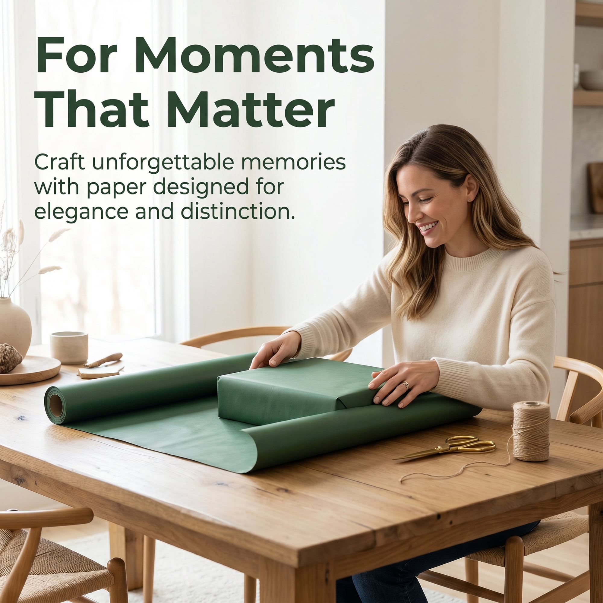 Unique Bargains Thick Gift Wrapping Paper Anti-Tear Giant Matte Sheets Green 39.4" x 27.6"