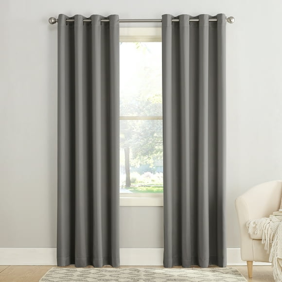Sun Zero Barrow Energy Efficient Grommet Curtain Panel, 54" x 95", Steel Gray