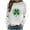 White, variant on St Patricks Day Sweatshirt Women Shamrock Print Long Sleeve Shirt Casual Crewneck Sweatshirts Cute Pullover Green Tops for Women Going Out