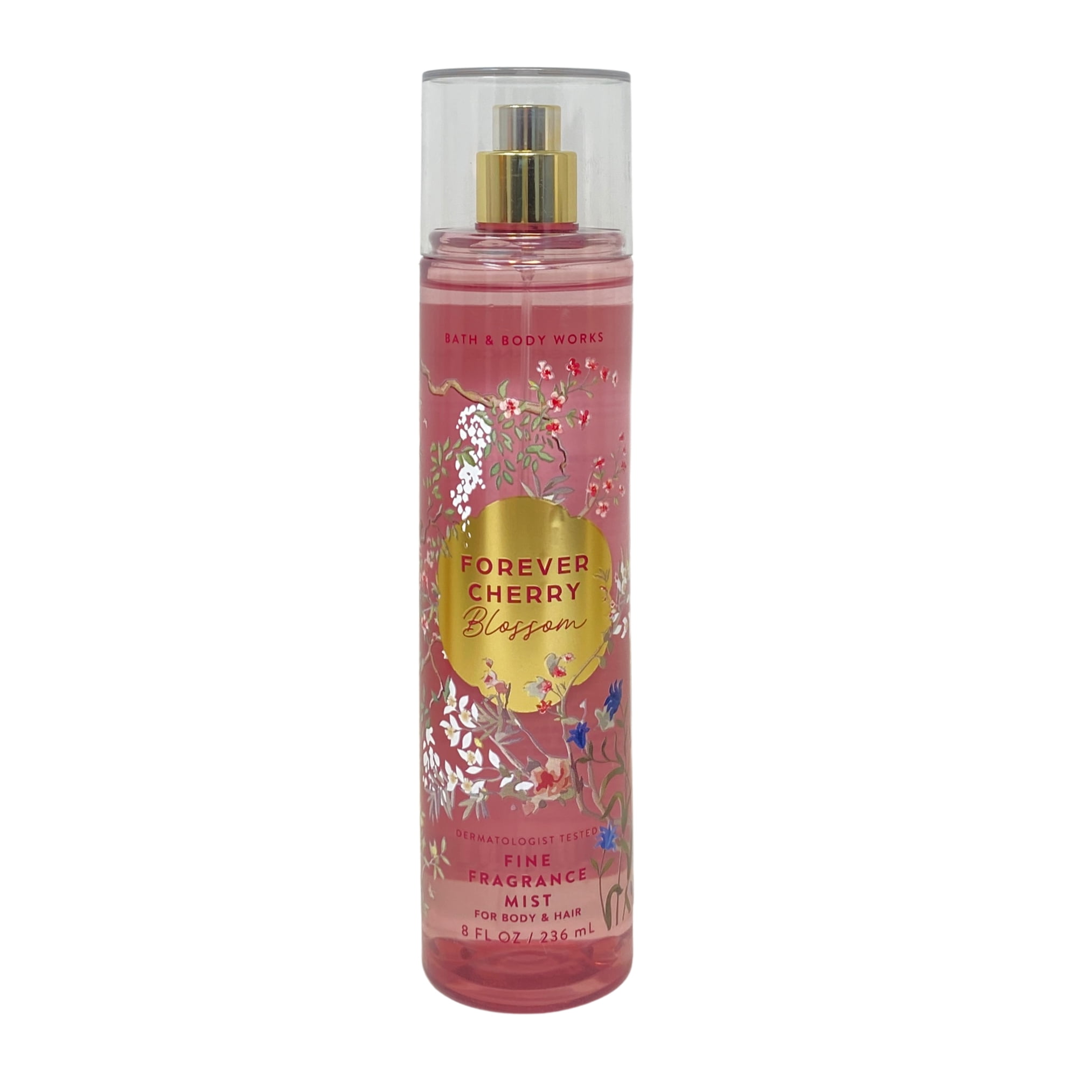Bath & Body Works Forever Cherry Blossom Fine Fragrance Mist, Ultimate Hydration Body Cream and Body Wash with a Perfectly Peeled Bar Soap