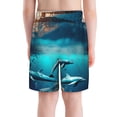 thumbnail image 3 of Cauagu Hawaiian Ship Dolphin Print Swim Trunks for Men,Youth Boys Swim Shorts Compression Liner Beach Shorts Boys' Swimming Shorts 7-20 Years Bathing Suit-X-Large, 3 of 7