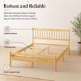 thumbnail image 4 of Miniyam Queen Pine Wood Platform Bed Frame with Spindle Headboard, 9.8" Underbed Storage, Natural, 4 of 8