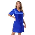 thumbnail image 4 of YONGHS Womens Night Shirts Nightgowns Short Sleeve Sleeping Shirts Sleepwear Royal_Blue L, 4 of 7