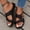 Black, variant on Breathable Mesh Cross-Strap Slide Sandals Non-slip Thick Sole Casual Shoes Lightweight Comfort Footwear Black 36