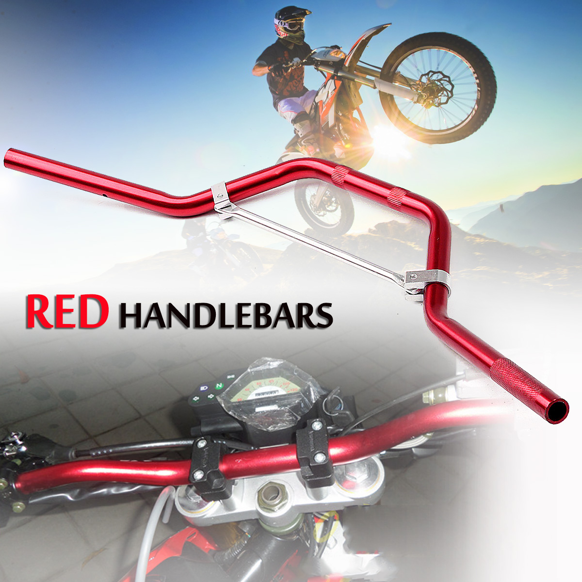 7/8" Motorcycle Braced Handlebar Pit Dirt Bike Dirtbike Handle Bar 50cc