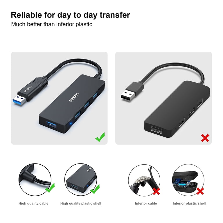 Benfei 4-Port USB 3.0 Hub, Ultra-Slim Expander photo 7