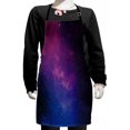 thumbnail image 1 of Galaxy Kids Apron, Pink and Blue Nebula in Starry Night Sky Space Science World Astronomy Print, Boys Girls Apron Bib with Adjustable Ties for Cooking Baking Painting, Black Pink Blue, by Ambesonne, 1 of 2