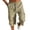 BF36_Khaki, variant on Dwellite Long Shorts Mens Below Knee Relaxed Fit Sweat Cargo Shorts Casual 3/4 Capri Pants Golf SweatShorts Multi Pockets Gray L