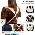 thumbnail image 4 of Colourtree White Dog Carrier Backpack, Cute Bear Shape Crossbody Chest, Dog Travel Bag, Small Dog Cat Go Out Bag, Comfort Breathable Puppy Bags, Portable Adjustable, 4 of 6